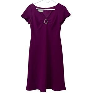 Vintage Evan Picone babydoll cap sleeve empire waist midi Y2K Purple Dress 6